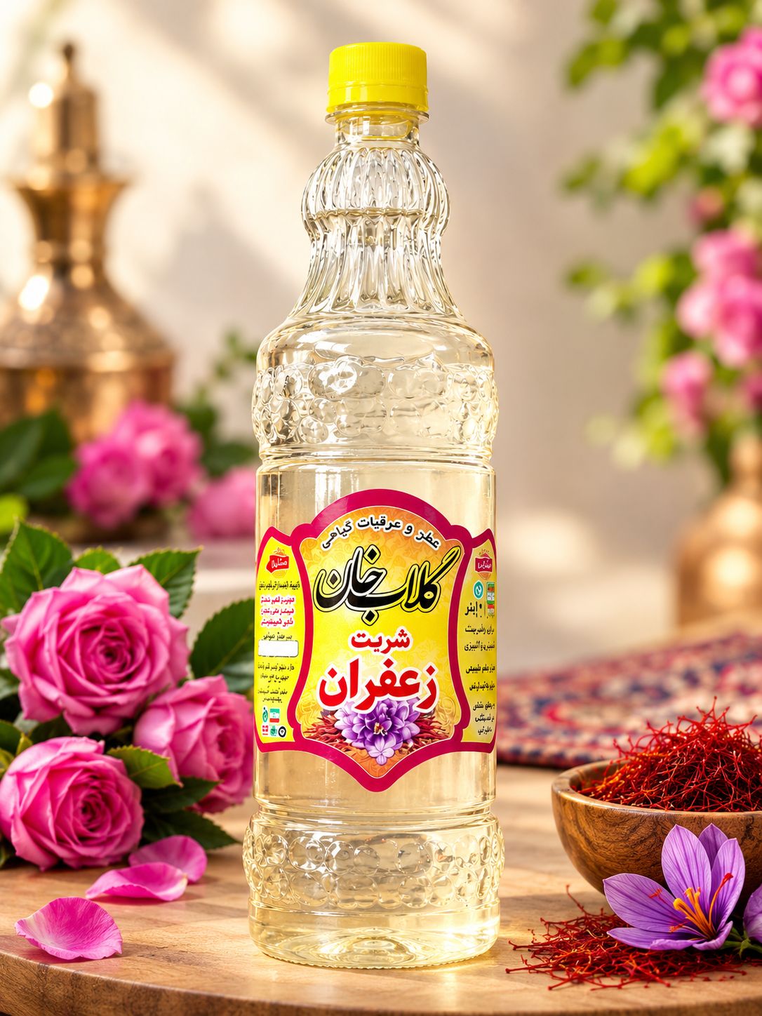 شربت زعفران دوآتیشه گلاب خان | خرید شربت زعفران اصل